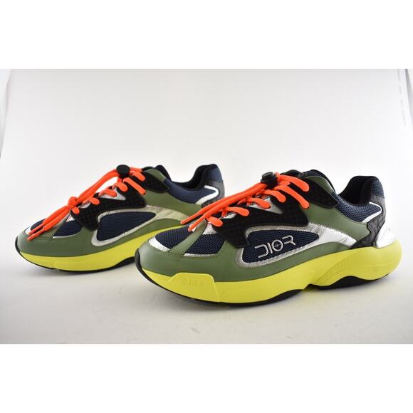 Dior Mens B24 Sorayama Black Yellow Green Low Top Lace Up Tie Flat Sneakers 41 8 - Picture 9 of 11